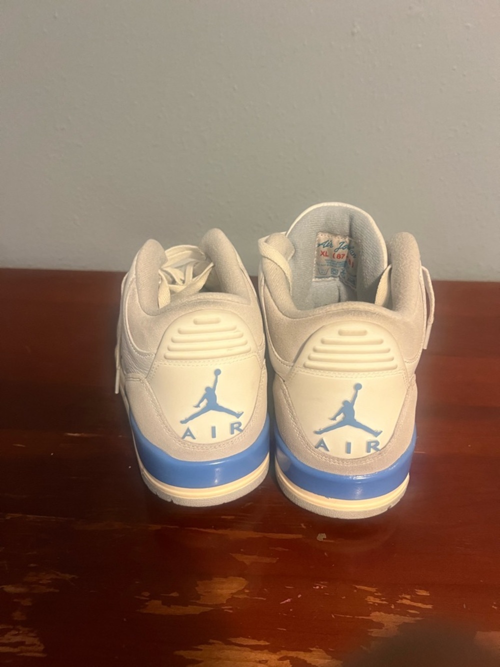 Jordan Men's White and Light Blue Athletic Shoes Air Jordan 3 Retro - Picture 3 of 8